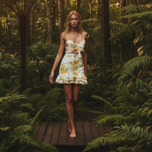 Dresses & Skirts - ♥️ Lemon Print Ruffle Skirt